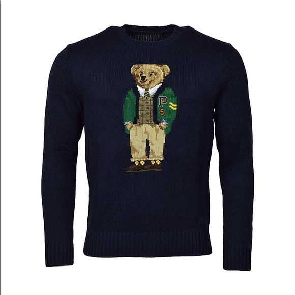 Ralph Lauren Letterman Bear Crewneck Sweater - Picture 2 of 15